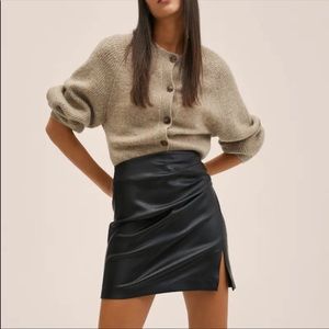 MNG leather miniskirt